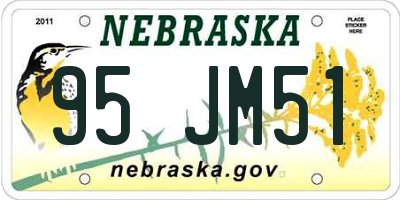 NE license plate 95JM51