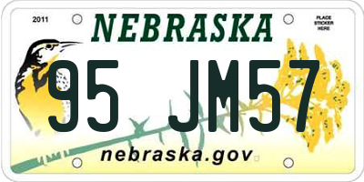 NE license plate 95JM57