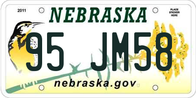 NE license plate 95JM58
