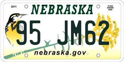 NE license plate 95JM62