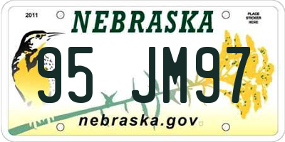 NE license plate 95JM97