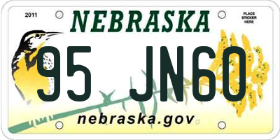 NE license plate 95JN60