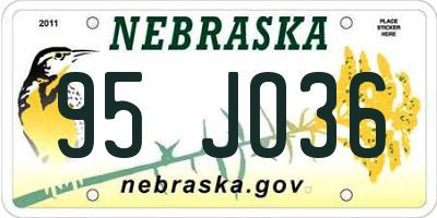 NE license plate 95JO36