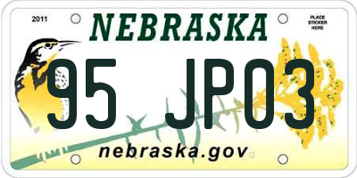 NE license plate 95JP03