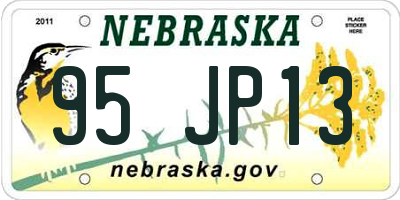 NE license plate 95JP13