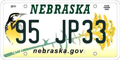 NE license plate 95JP33