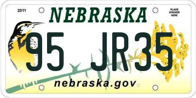 NE license plate 95JR35
