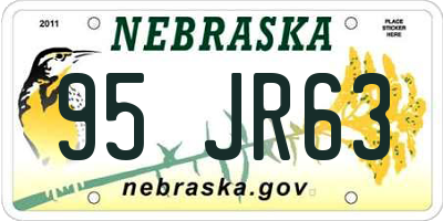 NE license plate 95JR63