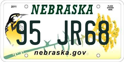NE license plate 95JR68