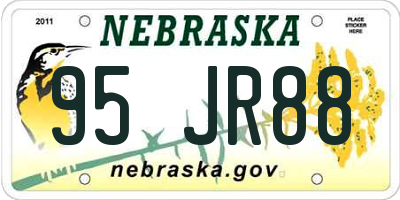 NE license plate 95JR88