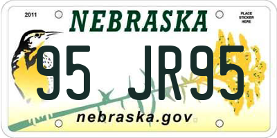 NE license plate 95JR95