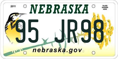 NE license plate 95JR98