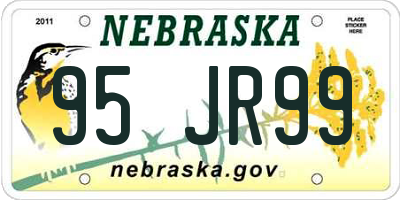 NE license plate 95JR99