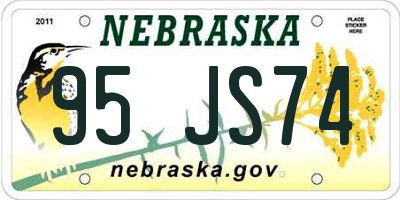 NE license plate 95JS74