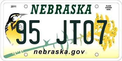 NE license plate 95JT07