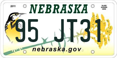 NE license plate 95JT31