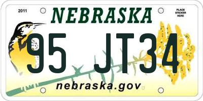 NE license plate 95JT34