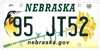 NE license plate 95JT52
