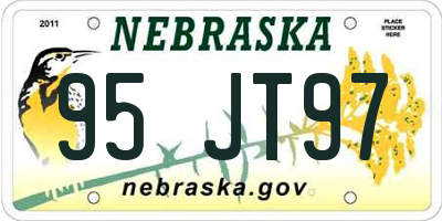 NE license plate 95JT97