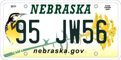 NE license plate 95JW56