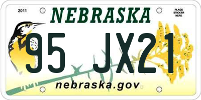 NE license plate 95JX21