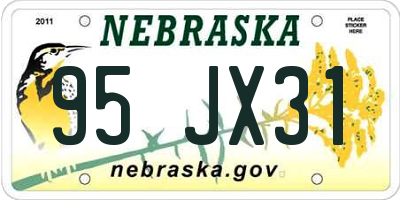 NE license plate 95JX31
