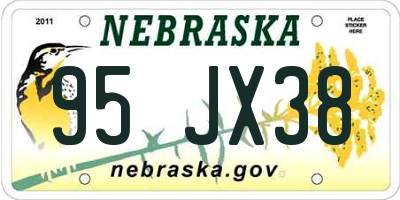 NE license plate 95JX38