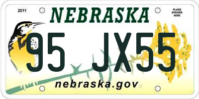 NE license plate 95JX55