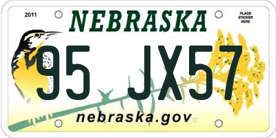 NE license plate 95JX57