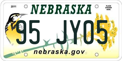 NE license plate 95JY05