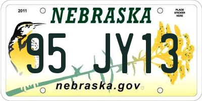 NE license plate 95JY13