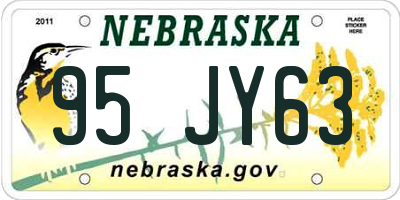 NE license plate 95JY63