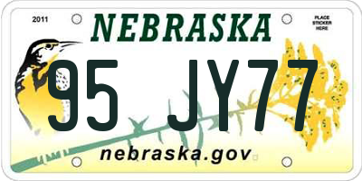NE license plate 95JY77