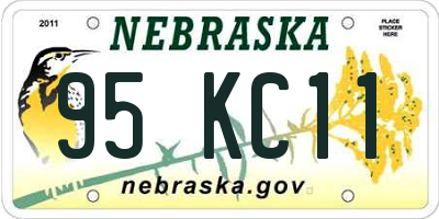 NE license plate 95KC11