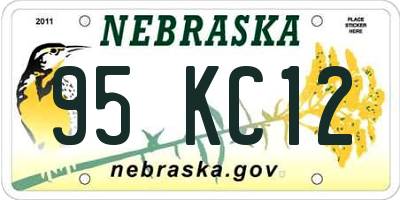 NE license plate 95KC12