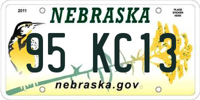NE license plate 95KC13