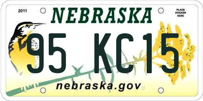 NE license plate 95KC15