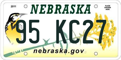 NE license plate 95KC27