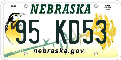 NE license plate 95KD53