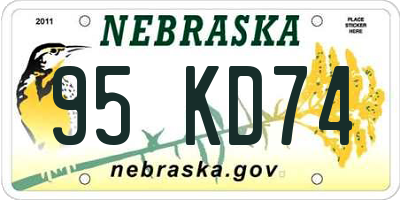 NE license plate 95KD74