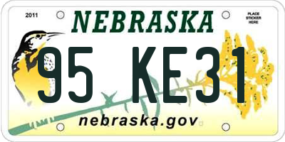 NE license plate 95KE31