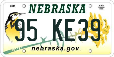NE license plate 95KE39