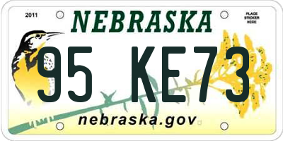 NE license plate 95KE73
