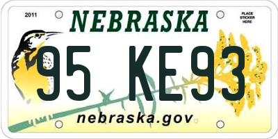 NE license plate 95KE93