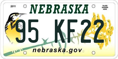 NE license plate 95KF22