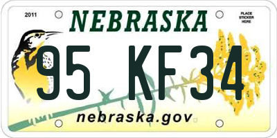NE license plate 95KF34