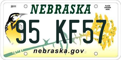 NE license plate 95KF57