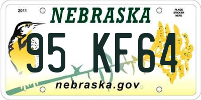 NE license plate 95KF64