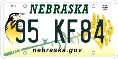 NE license plate 95KF84