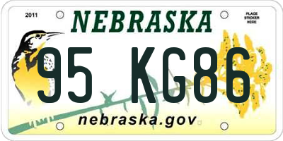 NE license plate 95KG86